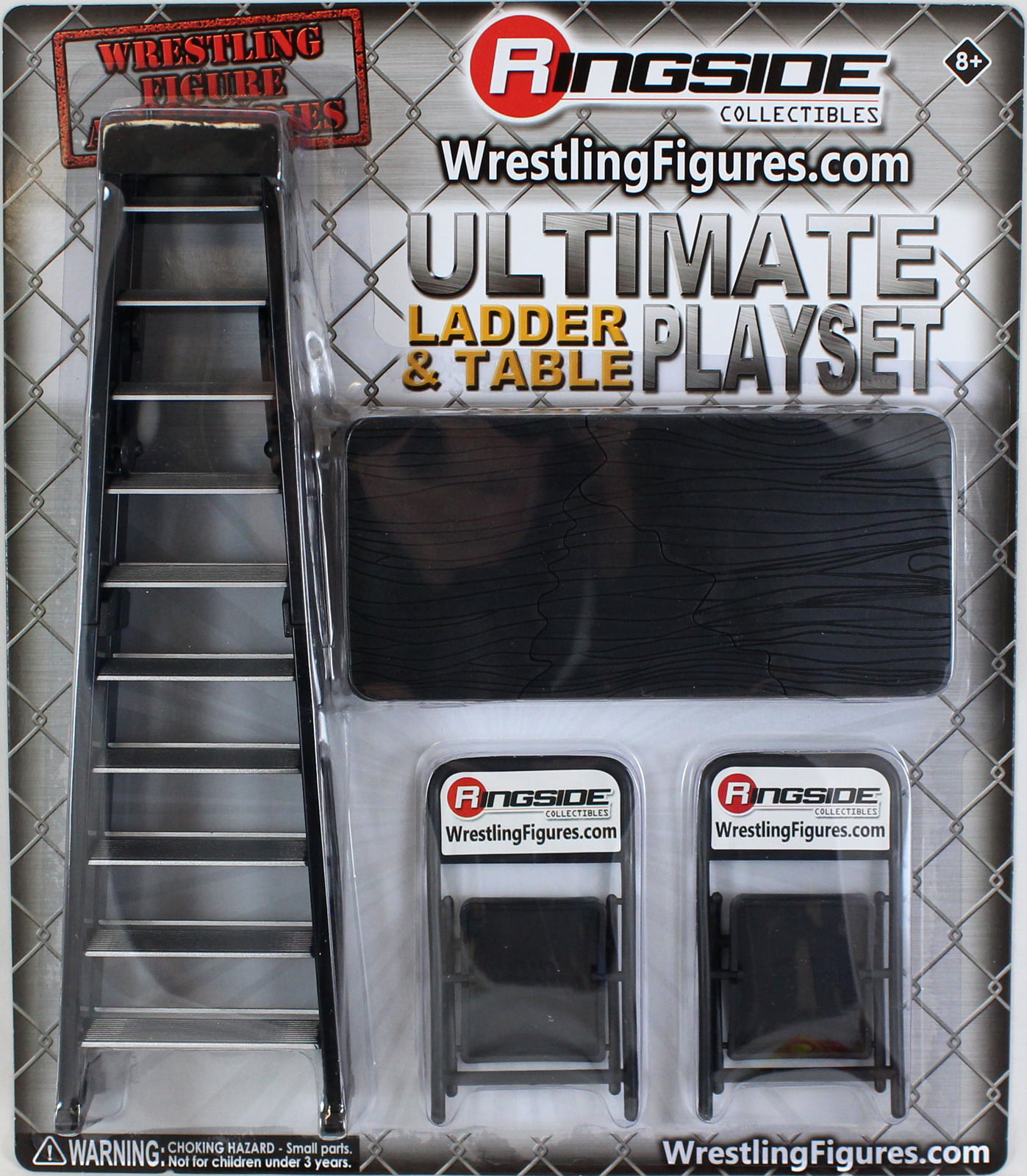 WWE Red Commentators Playset Ringside Exclusive Wrestling Figure Accessories 