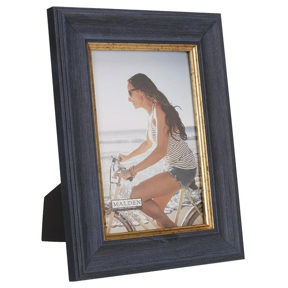WINSTON NAVY SCOOP w GOLD Trim 4x6 frame - 4x6