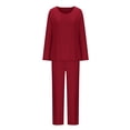 thumbnail image 4 of Hanerdun Women 2PCS Pajamas Set Female Pockets Nightwear Sleepwear Red XL, 4 of 5
