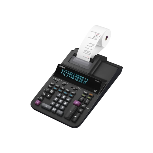 Calculadora de impresión Casio DR-200R-BK Impresión de 12 dígitos en 2 colores