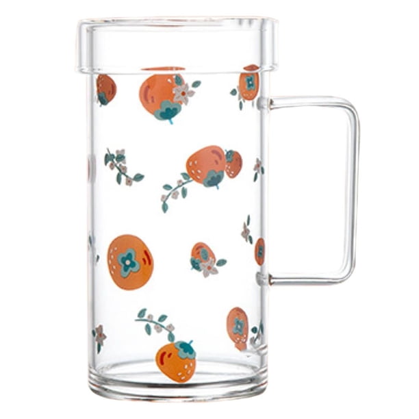 Bewildely 500ml / 700ml Taza linda ligera Taza de vidrio impresa con asa Taza para beber de oficina de gran capacidad Taza para beber refrigerada por aire Barra de herramientas Numero 5 Bewildely HA025872-05