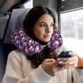 thumbnail image 6 of Daiia Skull Flower Pattern Travel Pillow 100% Pure Memory Foam Travel Neck Pillow, Airplane Pillow U-Shaped Neck Pillow Ergonomic Travel Pillow, 6 of 8