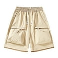 thumbnail image 1 of WRKEKC Men's Athletic Shorts Solid Color Casual Loose Zipper Pocket Drawstring Quick Dry Elastic Waist Shorts 5-Inch Inseam for Sports, 1 of 6