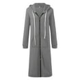 thumbnail image 4 of GEWSEY Women's Zip Up Hoodies Oversized Fleece Long Tunic Sweatshirts Casual Long Sleeve 2025 Fall Hoodie Jacket Coat (Grey, M), 4 of 5