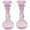 Pink, variant on QIAOIDEA Set of 2 Green Glass Candlesticks Candle Holders Taper Candleholder Centerpiece