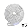 thumbnail image 1 of Paquete de 2-6 líneas fuertes para botes, blanco, 6 pies, 3/8 pulgadas, poliéster para G2 G3 G4 G5 2 piezas, 1 of 8