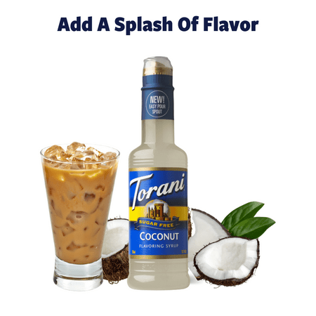 Torani Sugar Free Coconut Syrup, No Calorie, Authentic Coffeehouse & Soda Syrup, 12.7 oz