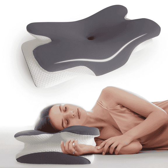 Vipuse Memory Foam Ergonomic Cervical Neck Support Bed Pillows for Side Back Stomach Sleeper Sleeping