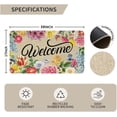 thumbnail image 3 of Floral Decor Door Mat Welcome Flowers Doormat Non Slip Colorful Entrance Reusable Home for Spring Summer Decor Front Door Mats Indoor Outdoor Rug 17"x30", 3 of 6
