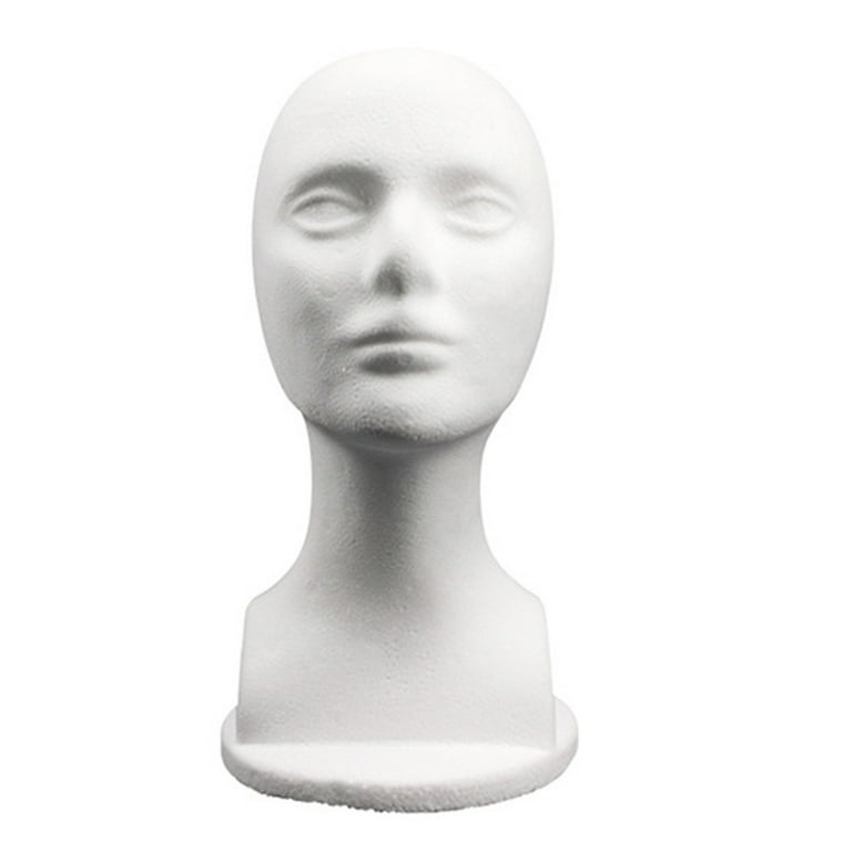 Yirtree 19 Inch Styrofoam Head Female Foam Wig Head Mannequin Manikin  Cosmetics Model Head Wigs Display Glasses Hats Hairpieces Stand 