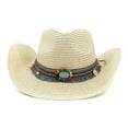 thumbnail image 2 of 2Chique Boutique Women's Multicolor Beaded Cowboy Straw Hat, 2 of 4