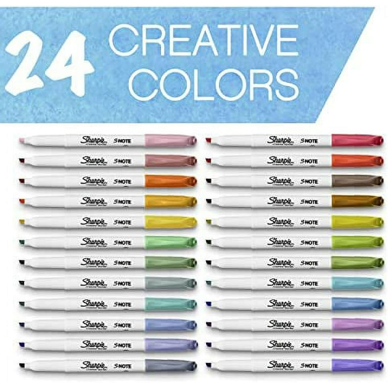 SHARPIE S-Note Creative Markers, Highlighters, Assorted Colors, Chisel Tip
