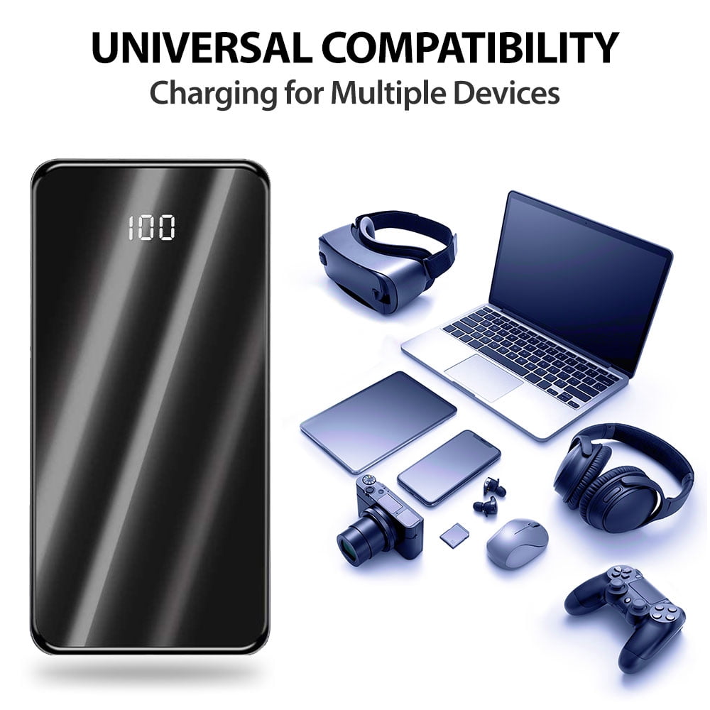 Portable Power Bank Fast Cell Phone Battery Charger, Black