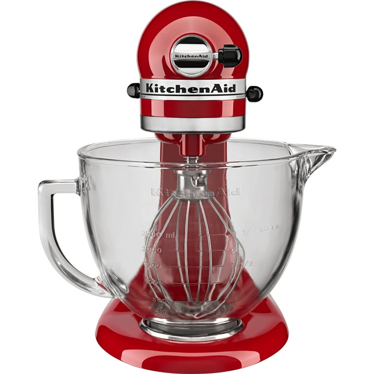 KitchenAid KSM105GBCER 5-Qt. Tilt-Head Stand Mixer with Glass Bowl