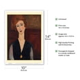 thumbnail image 2 of Portrait of a Woman 2 - From an Original Color Painting by Amedeo Modigliani c.1917 - Master Art Print 10in x 14in, 2 of 4