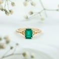 thumbnail image 6 of Rosec Jewels Certified Lab Grown Emerald Cut Emerald Engagement Ring with Diamond - Celtic Knot Ring - AAAA Grade - with Jewelry Box, 10K Yellow Gold, US 9.00, 6 of 9
