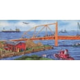 thumbnail image 2 of Projet de Construction par les Bâtiments de Pont de Mer Extra Large Enfants Papier Peint Frontière Design Moderne, Rouleau 15' x 12", 2 of 3