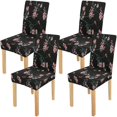 thumbnail image 1 of RYLABLUE Trendy Floral Design Stretch Chair Cover Protector Seat Slipcover for Dining Room Hotel Wedding Party Set of 4, 1 of 5