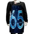 thumbnail image 1 of 65th Birthday Kids Apron, Modern Numbers on the Night Sky Inspired Dark Backdrop, Boys Girls Apron Bib with Adjustable Ties for Cooking Baking Painting, Dark Blue Pale Blue, by Ambesonne, 1 of 2