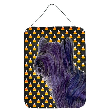 Skye Terrier Candy Corn Halloween Portrait Wall or Door Hanging Prints