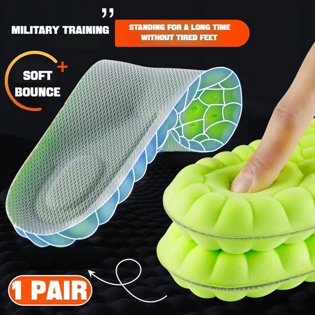 Plantillas de zapatos suaves 4D para pies, plantilla para fascitis Plantar, soporte para arco, inserciones ortopédicas, almohadillas deportivas para zapatos con absorción de impacto, 1 par