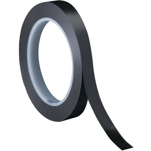 3m Vinyl Tape,1/4"x36yd,Blck,PK3 T9614713PKB