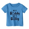 thumbnail image 4 of MEZZALL T-Shirt Décontracté Respirant Imprimé Lettre Col Rond Manches Courtes pour Filles, Bleu, 3-4 Ans, 4 of 4