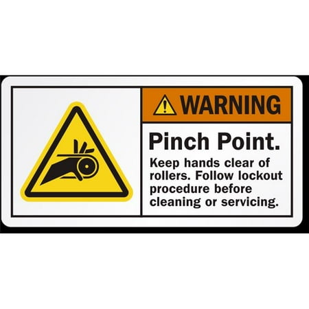 Tape Logic DSL522 2 x 4 in. Caution Pinch Point Rollers ...