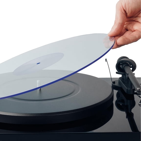 Hudson Hi-Fi Acrylic Turntable Mat - 11.75" Blue Lit Vinyl Record Mat - Precision Machined Turntable Platter Mat With Record Label Recess - See-Through for 12" Turntable Platters