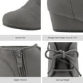 thumbnail image 3 of Girls Low Wedge Heel Booties Side Zipper Ankle Boots Comfortable Casual Shoes for Toddler Little Kid Big Kid, 3 of 5