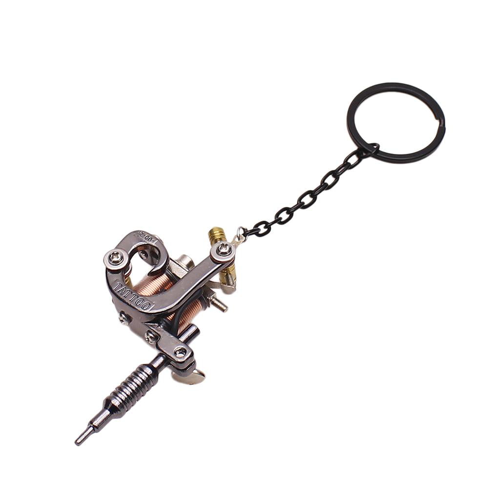 Alloy Tattoo Necklace Key Chain Mini Tattooing Machine Necklace Pendant -  Black 