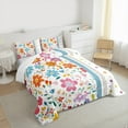 thumbnail image 3 of jejeloiu Cartoon Floral Full Size Comforter Sets,Multicolor Polka Dotscolorful Bedding Comforter Set,Kawaii Flower Bedding Sets For Children,Super Cozy Room Decor,3 Pieces, 3 of 8