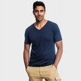 thumbnail image 2 of True Classic V Neck Mens T Shirt, Premium Fitted Soft Men's T-Shirts. Navy, Small, 2 of 7