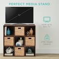 thumbnail image 6 of Best Choice Products 9-Cube Bookshelf, 11in Display Storage Organizer w/ 3 Removable Back Panels - Walnut, 6 of 9