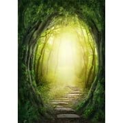 ABPHOTO Polyester 5x7ft Photography Backdrop Fairytale Road in Dark Forest Nature Jungle Backdrops for Photo Shoots Lovers Party Game Adult Kids Baby Personal Portrait Photo Background Studio Props