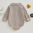 thumbnail image 4 of Generic Baby Plaid Romper Boys Girls Button Down Bodysuit Long Sleeve Lapel Neck Tops Festival Clothes for 0-18 Months, 4 of 7