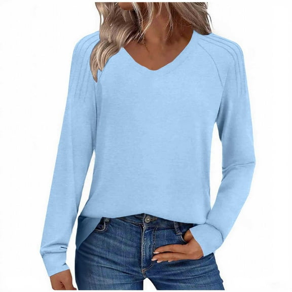 Black**Friday on Sale ChaoHeng Off The Shoulder Sweater Women's Solid Color V-Neck Pullover Sweater,Fashion Loose Top for Fall Winter