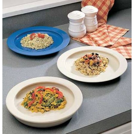 Plate with Inside Edge Off White Reusable Polypropylene - Item Number