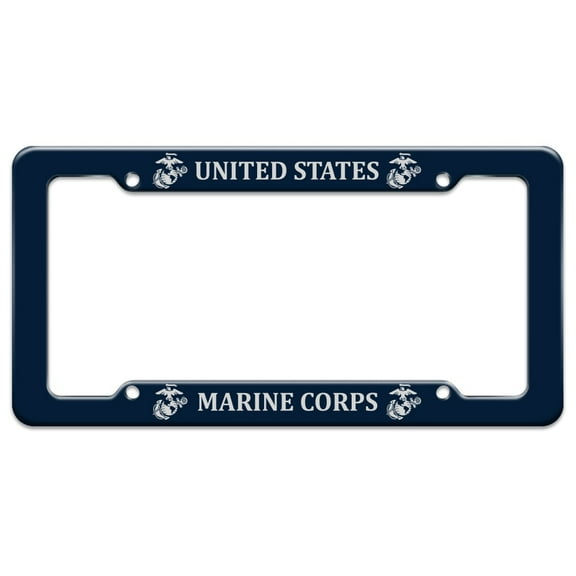 United States Marine Corps USMC White Blue Logo Officially Licensed License Plate Tag Frame
