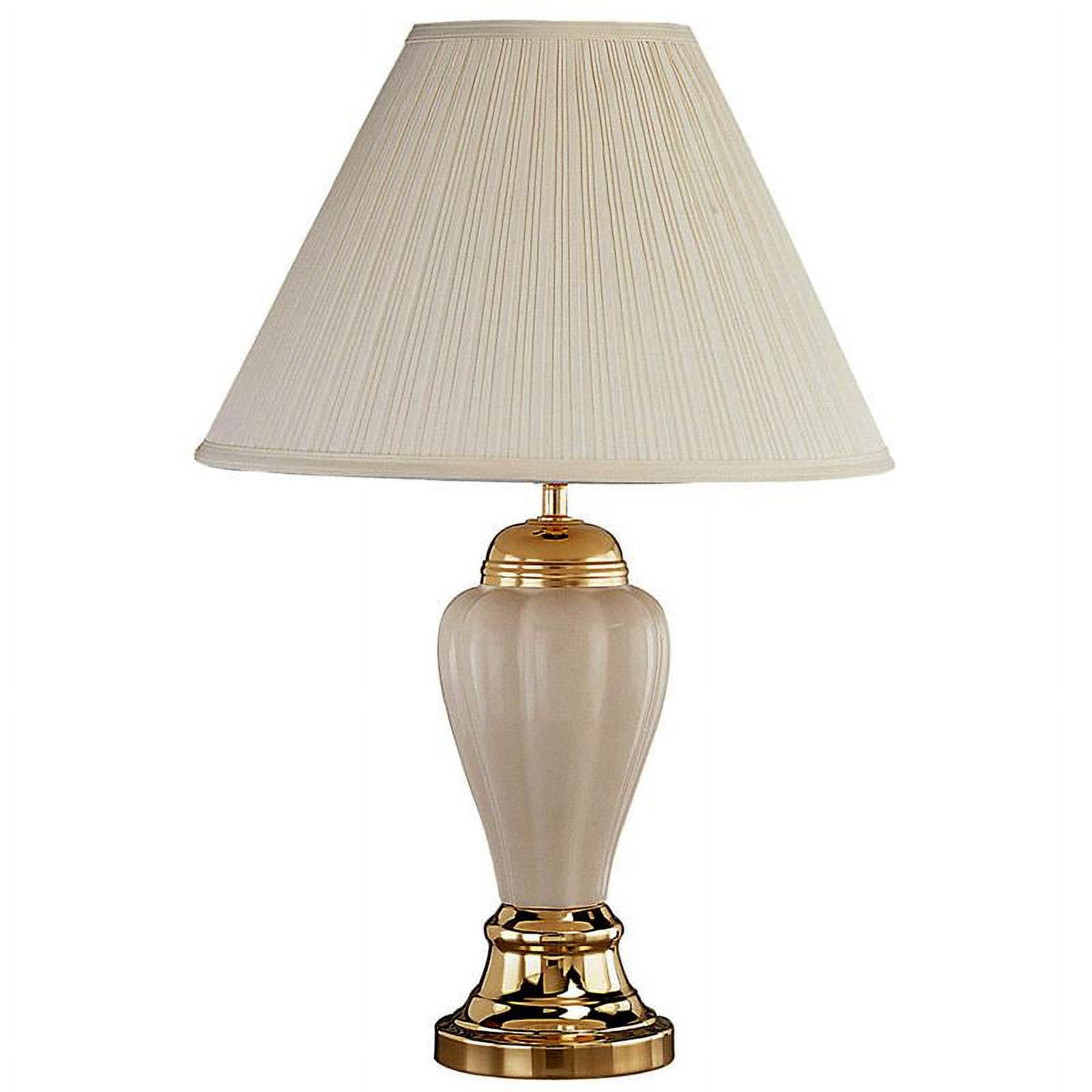 ORE International 27" Urn-Shaped Ceramic Table Lamp with Linen Shade in Ivory - image 2 of 2