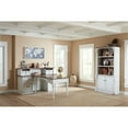 thumbnail image 5 of Bowery Hill Rustic Wood Bookcase With Doors Storage Cabinet in White, 5 of 6