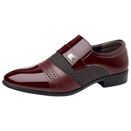 adviicd Shoes for Men Men s Casual Loafers Slip On Leather Shoes Lightweight Driving Shoes Classic Penny Loafer Flats Boat Shoes (Red 10)