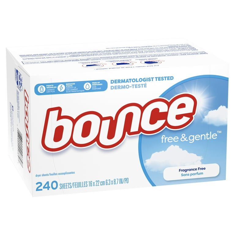 Bounce Fabric Softener Sheets, Free and Gentle, 240 Count, 1 Pack