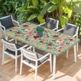 thumbnail image 2 of Sage Green Floral Table Cloths for 4 Foot Rectangle Tables, Spring Flowers Leaves Farmhouse Patio Waterproof Elastic Fitted Tablecloths, Washable Rectangular Table Cover for Camping, 2 of 8
