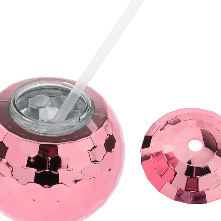 Mirror Pink Disco Ball 19 oz Drink Tumbler with Straw – ThePrettyPartyBoxx