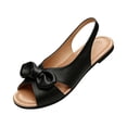 thumbnail image 2 of HTHLVMD Going Out Shoes, Wide Width Shoes for Women, Summer Shoes, Cute Sandals for Women, Women's Bow Slingback Sandals, Open Toe Flat Casual Shoes, Sweet Style Comfort Summer Footwear, Black 6, 2 of 7