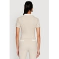thumbnail image 5 of Women's Brushed Knit Contrast Trim Cropped Polo Shirt, 5 of 5
