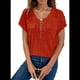 thumbnail image 3 of Blusas de Talla Grande para Mujer, Túnicas de Corta con Cremallera de 1/4, Color Caramelo L, 3 of 6