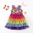 thumbnail image 2 of MEZZALL Toddler Girl Summer Short Sleeve Tutu Party Wedding Birthday Dress Sundress, Multicolour, 6-7 Years, 2 of 3