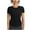 Black, variant on Uaswgudfs Trendy Summer Tops: Fitted Round Neck Women Blouses with Subtle Side Gathers & Casual Short Sleeve Stretch Fit